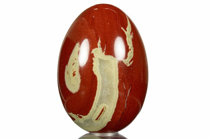 Polished Red Jasper Egg with Agate Pockets - South Africa #313506